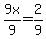 9x%2F9=2%2F9