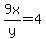 9x%2Fy=4