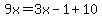 9x=3x-1%2B10