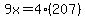 9x=4%28207%29