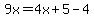 9x=4x%2B5-4
