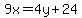 9x=4y%2B24