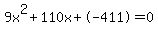9x%5E2%2B110x%2B-411+=+0