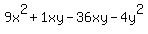 9x%5E2%2B1xy-36xy-4y%5E2