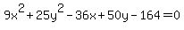 9x%5E2%2B25y%5E2-36x%2B50y-164=0