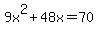 9x%5E2%2B48x=70