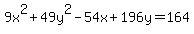 9x%5E2%2B49y%5E2-54x%2B196y=164