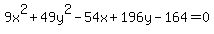 9x%5E2%2B49y%5E2-54x%2B196y-164=0