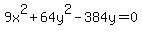 9x%5E2%2B64y%5E2-384y=0