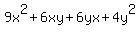 9x%5E2%2B6xy%2B6yx%2B4y%5E2