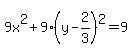 9x%5E2%2B9%28y-2%2F3%29%5E2=9