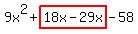 9x%5E2%2Bhighlight%2818x-29x%29-58