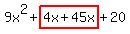 9x%5E2%2Bhighlight%284x%2B45x%29%2B20