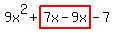9x%5E2%2Bhighlight%287x-9x%29-7