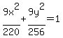9x%5E2%2F220%2B9y%5E2%2F256=1