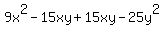 9x%5E2+-+15xy+%2B+15xy+-+25y%5E2