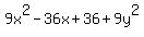 9x%5E2+-+36x+%2B+36+%2B+9y%5E2