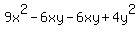 9x%5E2+-+6xy+-+6xy+%2B+4y%5E2