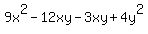 9x%5E2-12xy-3xy%2B4y%5E2
