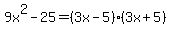 9x%5E2-25=%283x-5%29%283x%2B5%29
