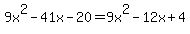 9x%5E2-41x-20=9x%5E2-12x%2B4