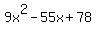 9x%5E2-55x%2B78