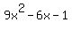 9x%5E2-6x-1