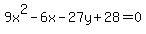 9x%5E2-6x-27y%2B28=0