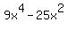 9x%5E4-25x%5E2