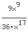 9x%5E9%2F36x%5E17
