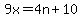 9x+=+4n%2B10