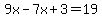 9x-7x%2B3=19