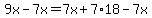 9x-7x=7x%2B7%2A18-7x