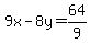 9x-8y=64%2F9