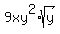 9xy%5E2+%2A+sqrt%28y%29+