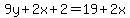9y%2B2x%2B2=19%2B2x