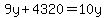 9y%2B4320=10y