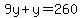 9y%2By=260