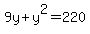 9y%2By%5E2=220