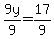 9y%2F9=17%2F9