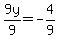 9y%2F9+=+-4%2F9