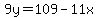 9y=109-11x