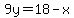 9y=18-x