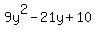 9y%5E2-21y%2B10