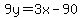 9y++=+3x+-90