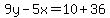 9y-5x=10%2B36