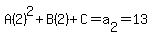 A%282%29%5E2%2BB%282%29%2BC=a%5B2%5D=13