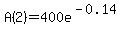A%282%29+=+400e%5E%28-0.14%29