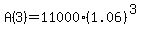 A%283%29+=11000%281.06%29%5E%283%29