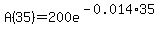 A%2835%29+=+200e%5E%28-0.014%2A35%29